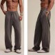 Men's Cotton Polyester Loose Wide Leg Casual Sweatpants
