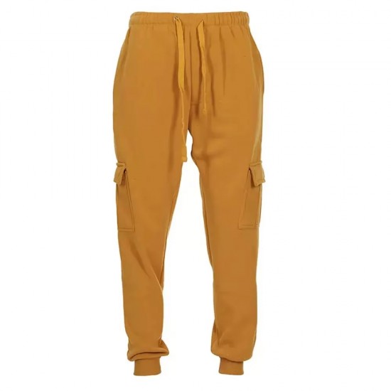 Men's Polyester Wide Leg Casual Elastic Waist Drawstring Joggers