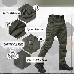 Men's Cotton Polyester Casual Outdoor Hiking Cargo Pants