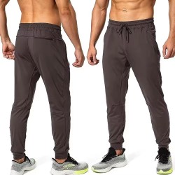 Men's Cotton Straight Casual Elastic Waist Lightweight Trousers