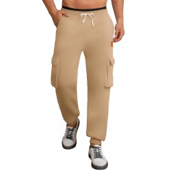 Men's Cotton Casual Elastic Waist Drawstring Heavyweight Sweatpants