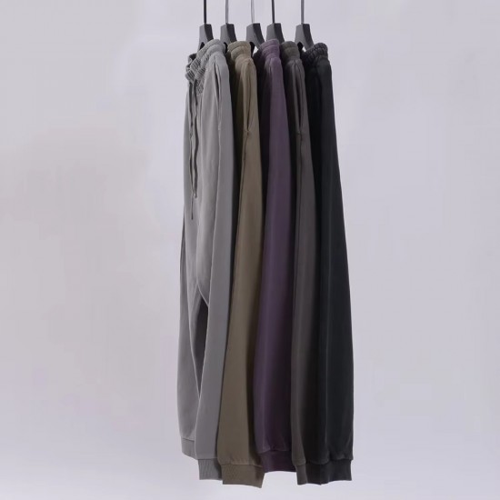Men's Fleece Cotton Straight Casual Drawstring Trousers