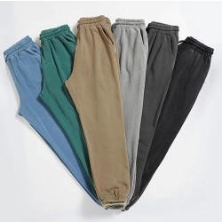 Men's Fleece Cotton Straight Casual Drawstring Trousers
