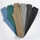 Men's Fleece Cotton Straight Casual Drawstring Trousers