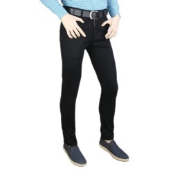 Men's Black Cotton Casual Pants