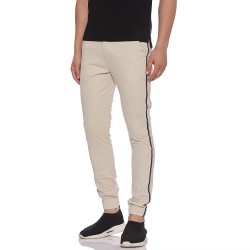 Men's Fleece Cotton Straight Casual Elastic Waist Trousers