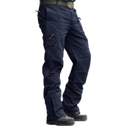 Men's Cotton Casual Outdoor Work Elastic Waist Cargo Pants