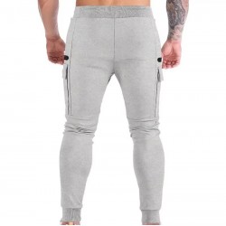 Men's Cotton Polyester Straight Casual Drawstring Trousers
