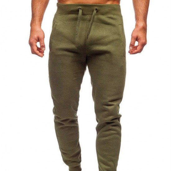 Men's Cotton Casual Elastic Waist Lightweight Breathable Trousers