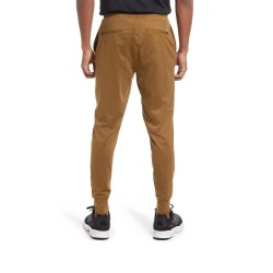 Men's Cotton Polyester Straight Casual Elastic Waist Trousers