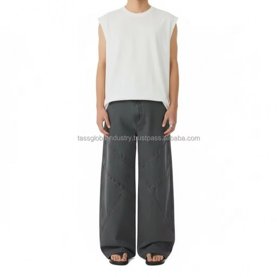 Men's Baggy Streetwear Elastic Waist Lightweight Summer Jeans