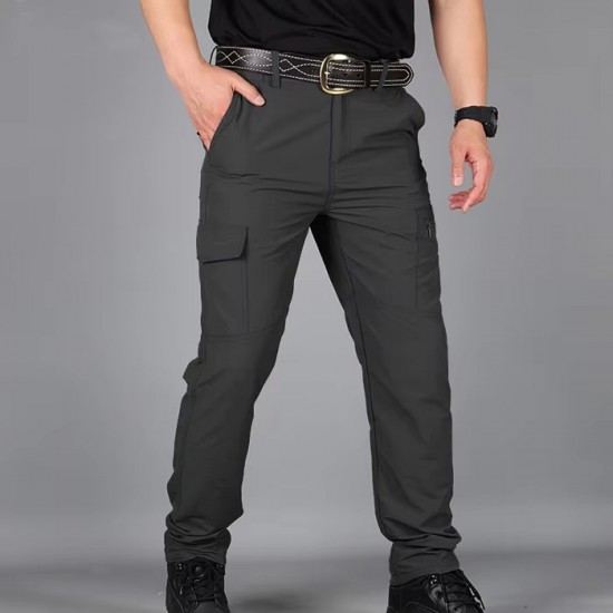 Men's Nylon Straight Casual Drawstring Lightweight Trousers