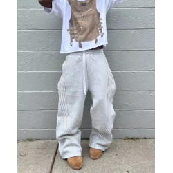 Men's Cotton Polyester Baggy Casual Drawstring Cargo Pants