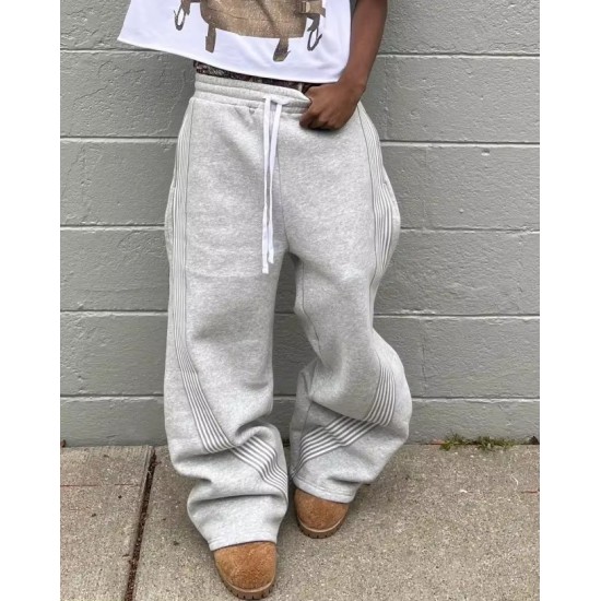 Men's Cotton Polyester Baggy Casual Drawstring Cargo Pants