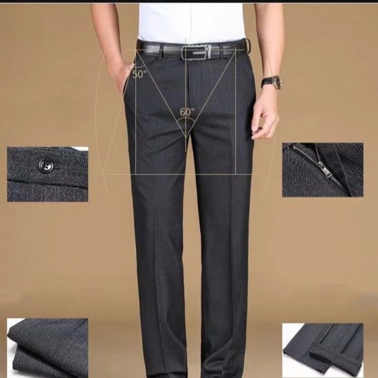 Men's Polyester Straight Leg Formal Business Lightweight Pants