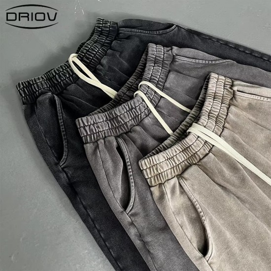 Men's Cotton Loose Wide Leg Casual Retro Sweatpants