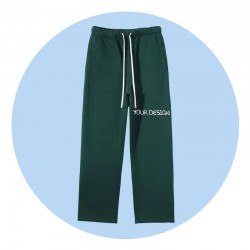 Men's Fleece Cotton Loose Straight Casual Sweatpants