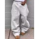 Men's Fleece Cotton Polyester Loose Wide Leg Pants