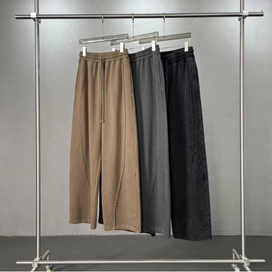 Men's Cotton Polyester Baggy Straight Casual Trousers