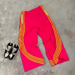 Men's Cotton Loose Straight Casual Elastic Waist Trousers