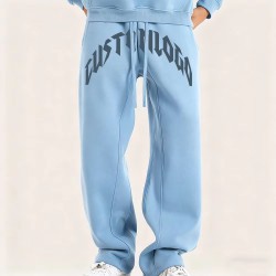Men's Fleece Cotton Polyester Straight Oversized Joggers