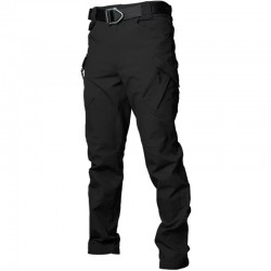 Men's Cotton Wide Leg Casual Outdoor Elastic Waist Cargo Pants