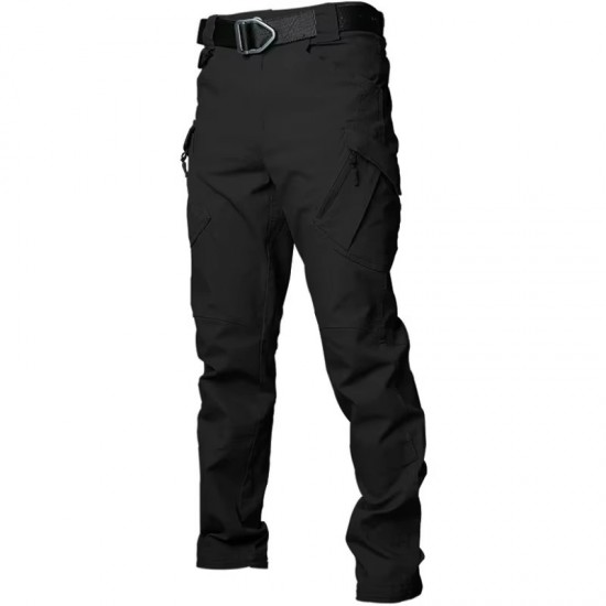 Men's Cotton Wide Leg Casual Outdoor Elastic Waist Cargo Pants