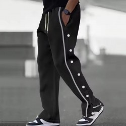 Men's Polyester Loose Straight Casual Elastic Waist Sweatpants