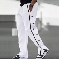Men's Polyester Loose Straight Casual Elastic Waist Sweatpants