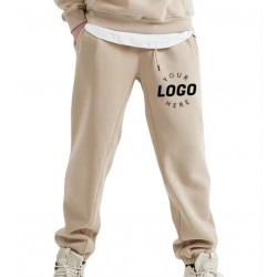 Men's Fleece Cotton Polyester Lined Wide Leg Sweatpants