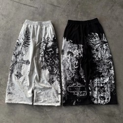 Men's Cotton Baggy Streetwear Elastic Waist Wrinkle-Free Sweatpants