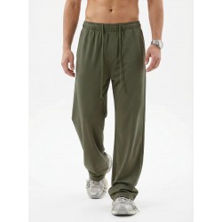 Men's Cotton Polyester Loose Straight Leg Sports Pants
