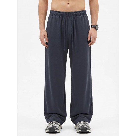 Men's Cotton Polyester Loose Straight Leg Sports Pants