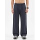 Men's Cotton Polyester Loose Straight Leg Sports Pants