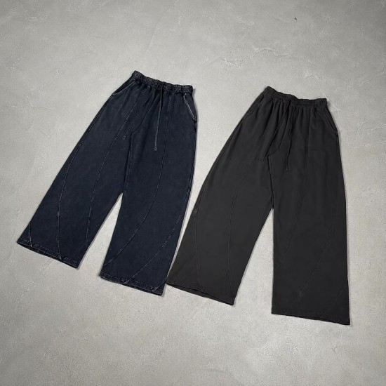 Men's Cotton Loose Straight Leg Streetwear Casual Trousers
