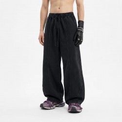 Men's Cotton Loose Straight Leg Streetwear Casual Trousers