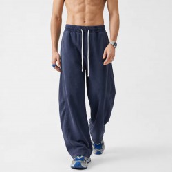 Men's Multi Pockets Cotton Loose Straight Leg Streetwear Casual Trousers