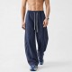 Men's Multi Pockets Cotton Loose Straight Leg Streetwear Casual Trousers